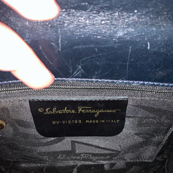 SOLD!! Authentic Salvatore Ferragamo Vintage Kelly Top Handle Black Leather Tote - Picture 11 of 15